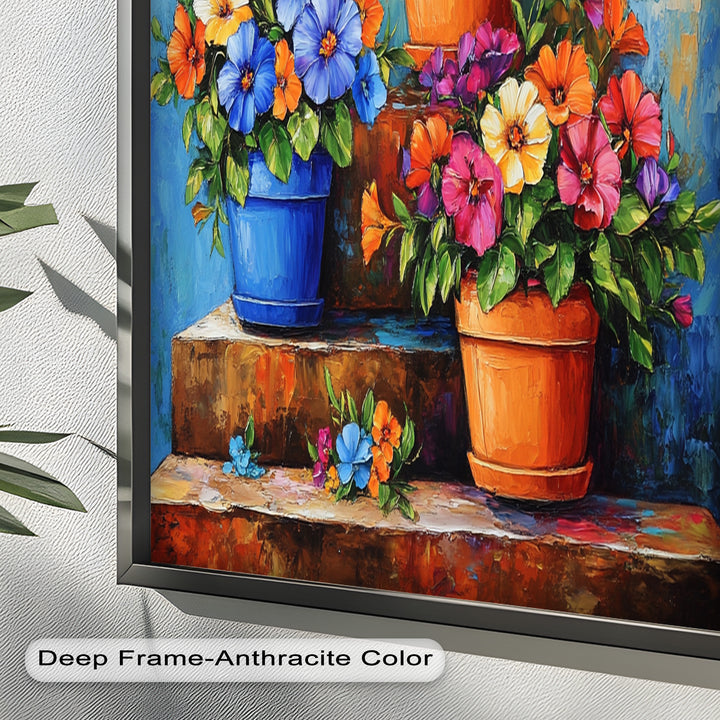 Flower Pots Wall Decor – Botanical Oil Paintings