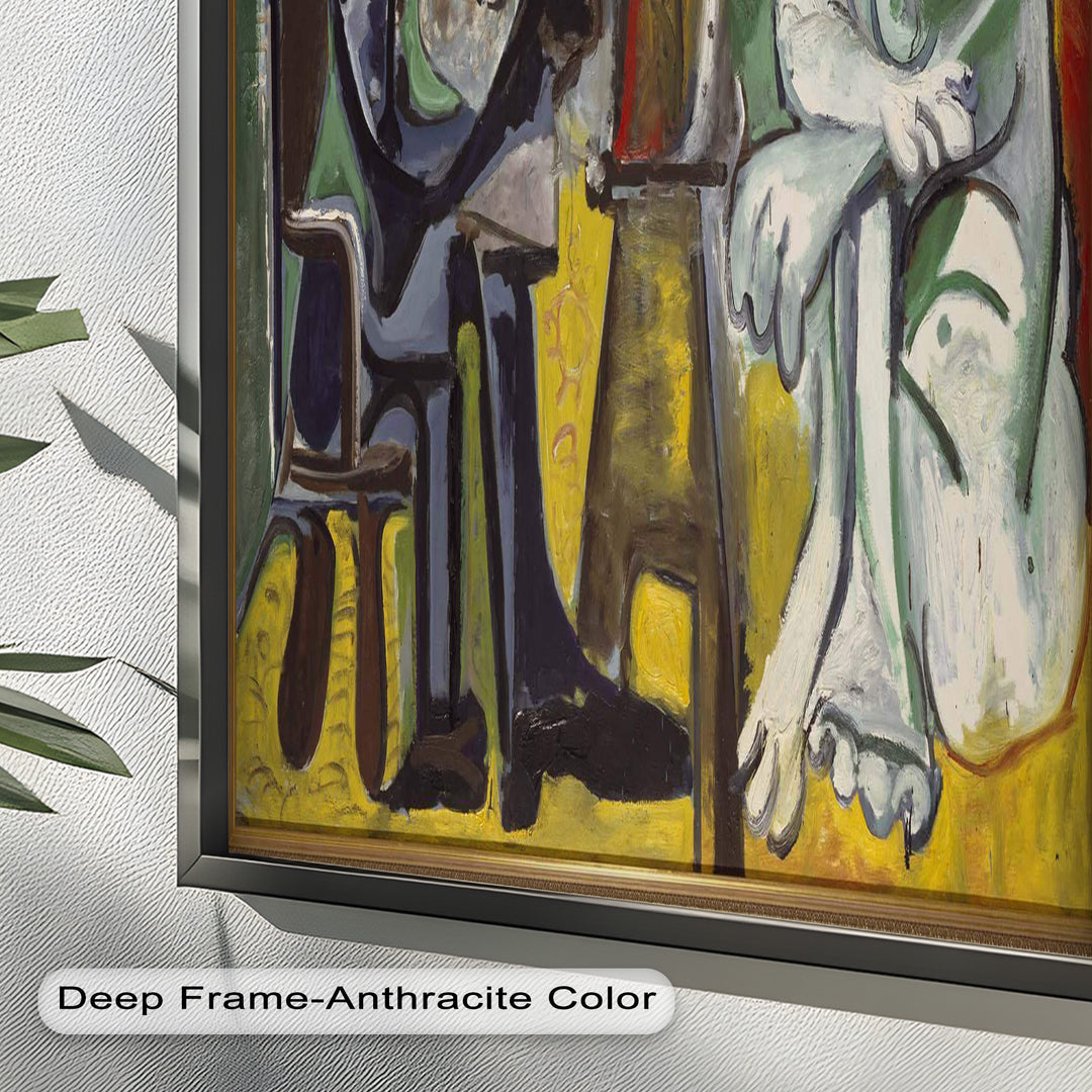 Der Maler und seine Muse – Ausdrucksstarke Atelierszene Picasso Ölgemälde