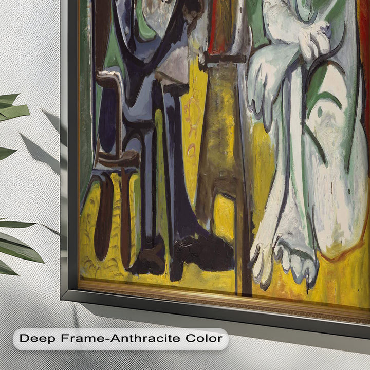 Der Maler und seine Muse – Ausdrucksstarke Atelierszene Picasso Ölgemälde