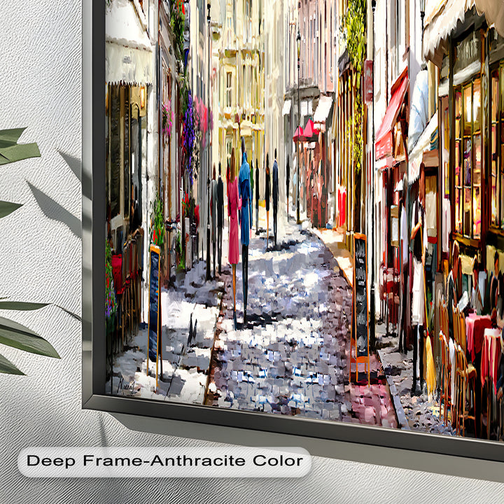 Sunlit Street von The Macneil Studio – Elegantes europäisches Ölgemälde