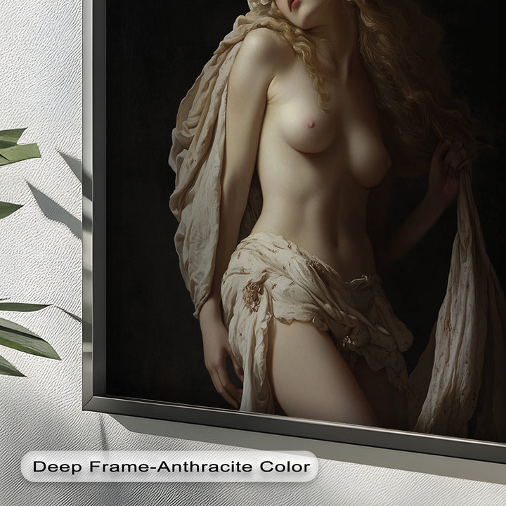 Moonlit Reverie – Classical Nude with Floral Crown Oil Painting