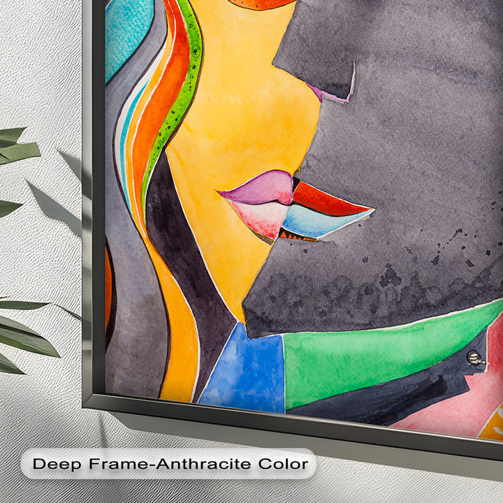 Dual Visions – Vibrant Abstract Faces Picasso Oil Painting