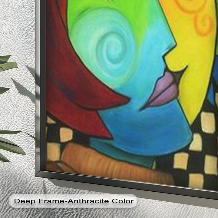 Colorful Duality – Surreal Portrait Fusion in Picasso Oil Painting