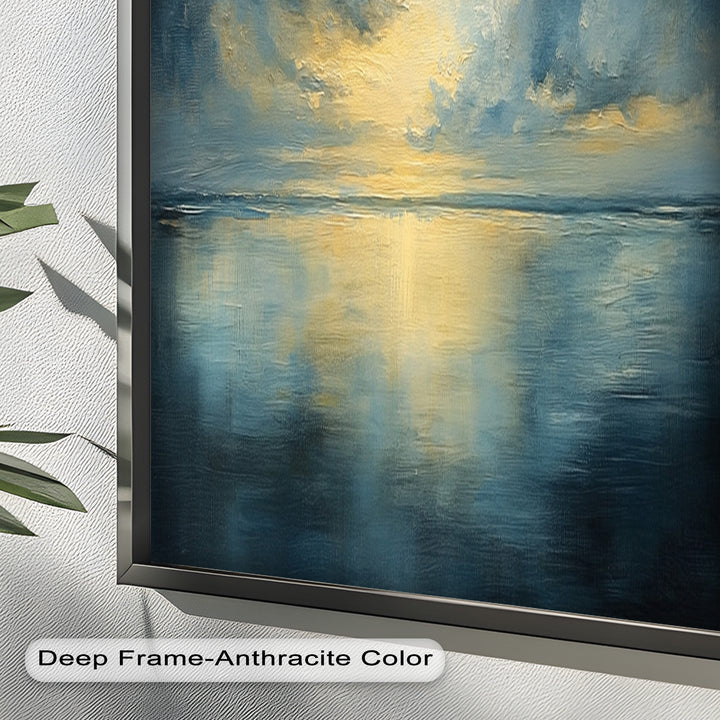 Coastal Wall Art - Sunset Reflection Seascape Oil Painting
