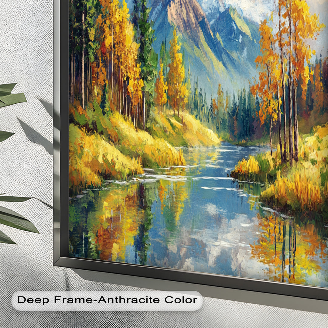 Golden Autumn Peaks – Mountain Landscape Oil Paintings