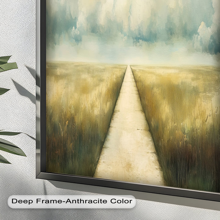 Cloudy Sky Wall Art – Minimal Landscape Oil Painting
