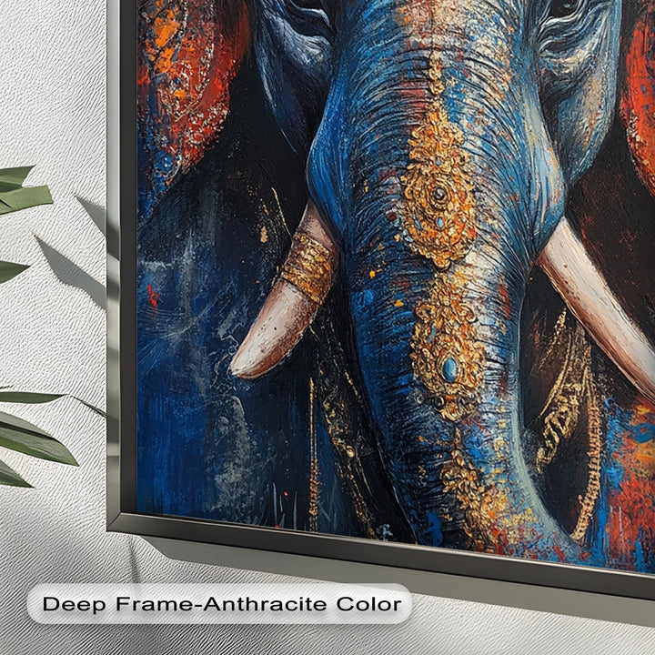 Lord Ganesha Wandkunst – Religiöses Ölgemälde