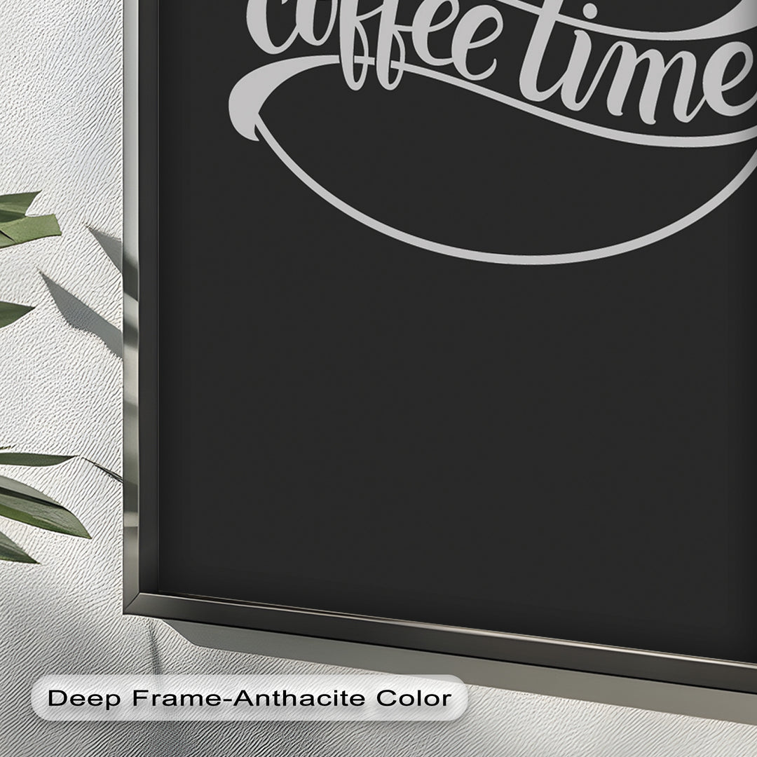 Modern Coffee Time Typography – Minimalist Oil Painting