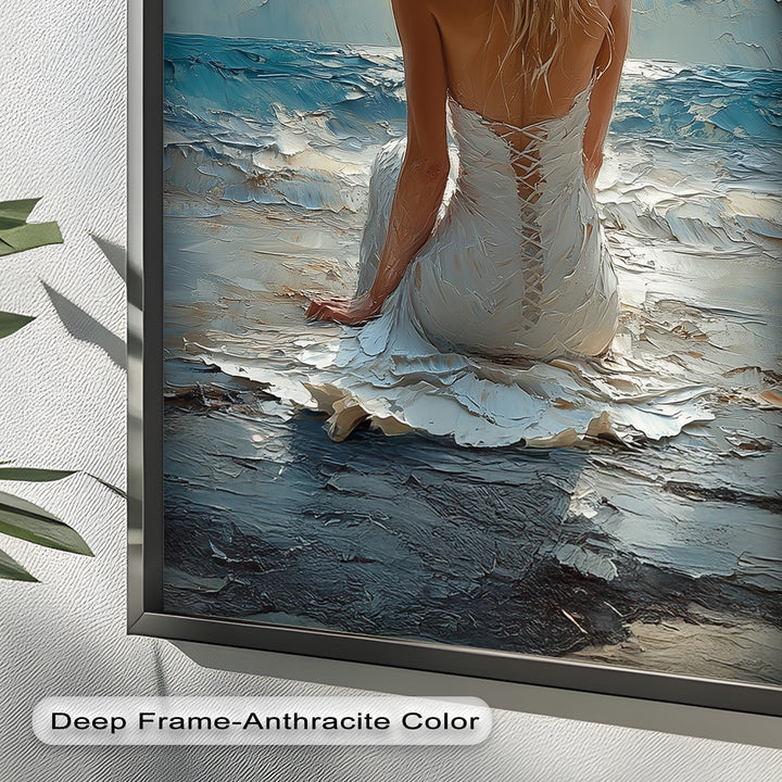 Whispers of the Tide – Serene Ocean Abstract Oil Painting