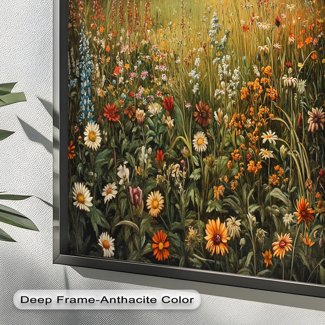 Whispers of Meadow Bloom – Colorful Wildflower Field Oil Painting