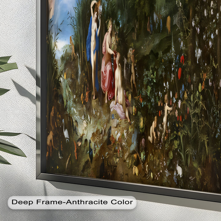The Garden of Earthly Light – Mythological Forest Scene Oil Painting