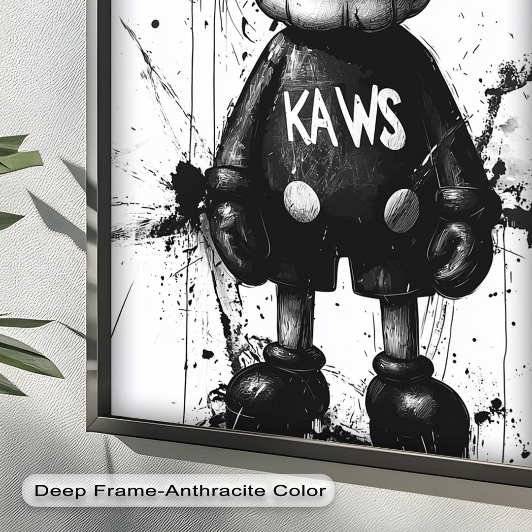Black & White Figure – KAWS Graffiti Oil Painting