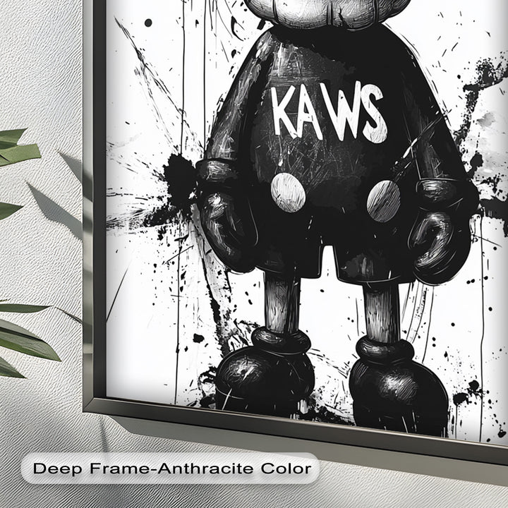Black & White Figure – KAWS Graffiti Oil Painting
