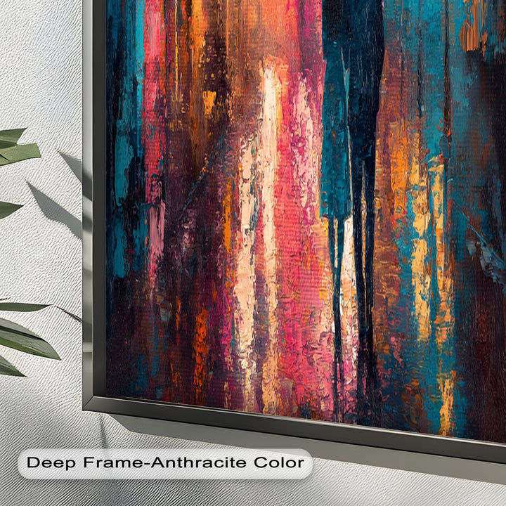 Evening Embrace – Lovers Under City Lights Love Oil Painting