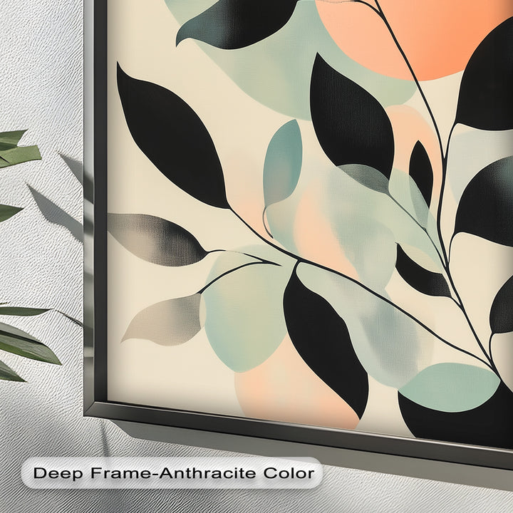 Blush Eclipse – Minimalist Botanical Silhouette Oil Painting
