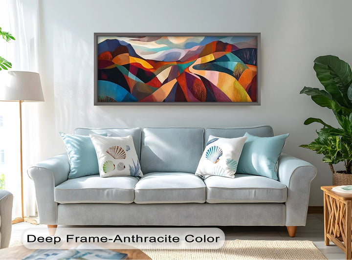 Valley of Vibrance – Geometric Landscape Abstract Oil Painting - MyPhotoStation