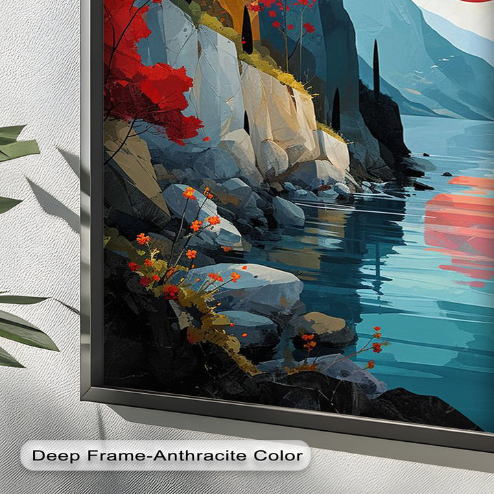 Celestial Cliffs – Surreal Coastal Landscape Picasso Oil Painting
