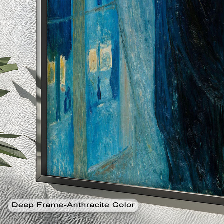 The Kiss by Munch – Romantic Blue Interior Oil Painting