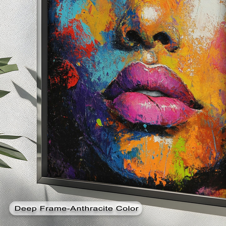 Chromatic Reverie – Bold Female Portrait in Abstract Oil Painting
