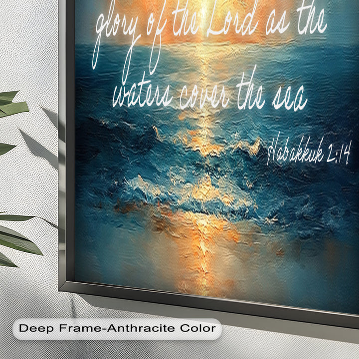 Habakkuk 2:14 – The Glory of the Lord Bible Verse Oil Painting