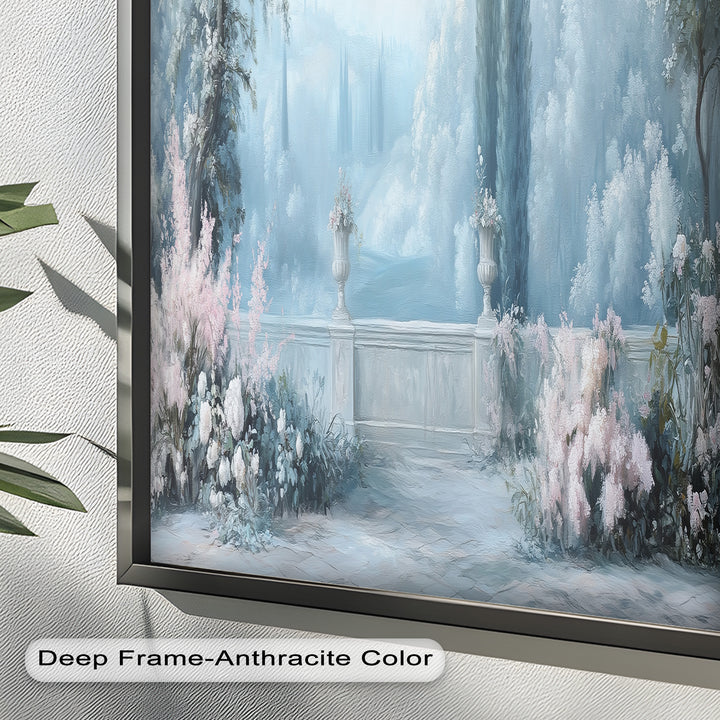 Serene Garden Terrace – Landscape Oil Painting