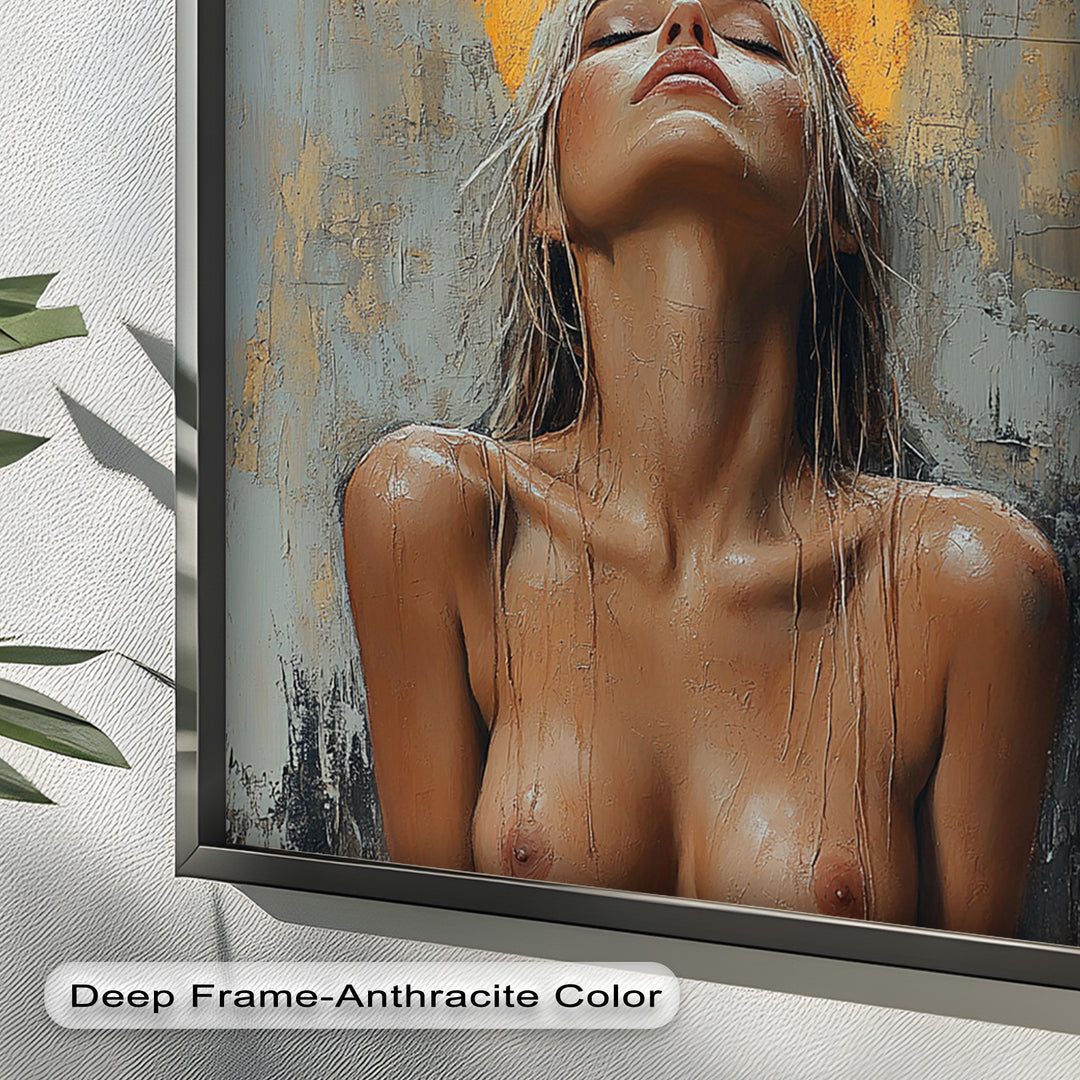 Haloed Grace – Ethereal Nude Portrait Oil Painting
