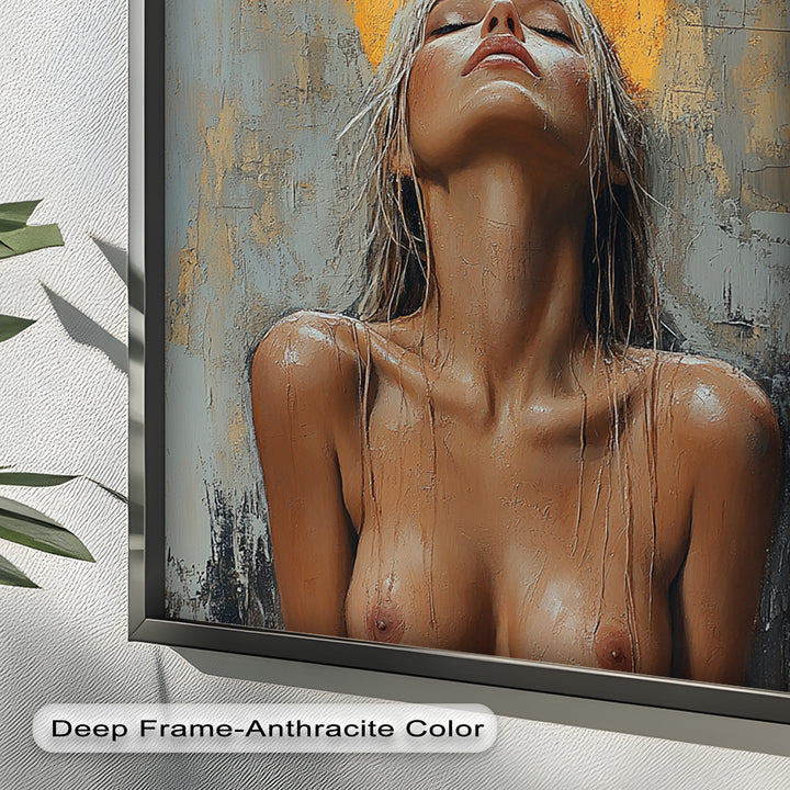 Haloed Grace – Ethereal Nude Portrait Oil Painting