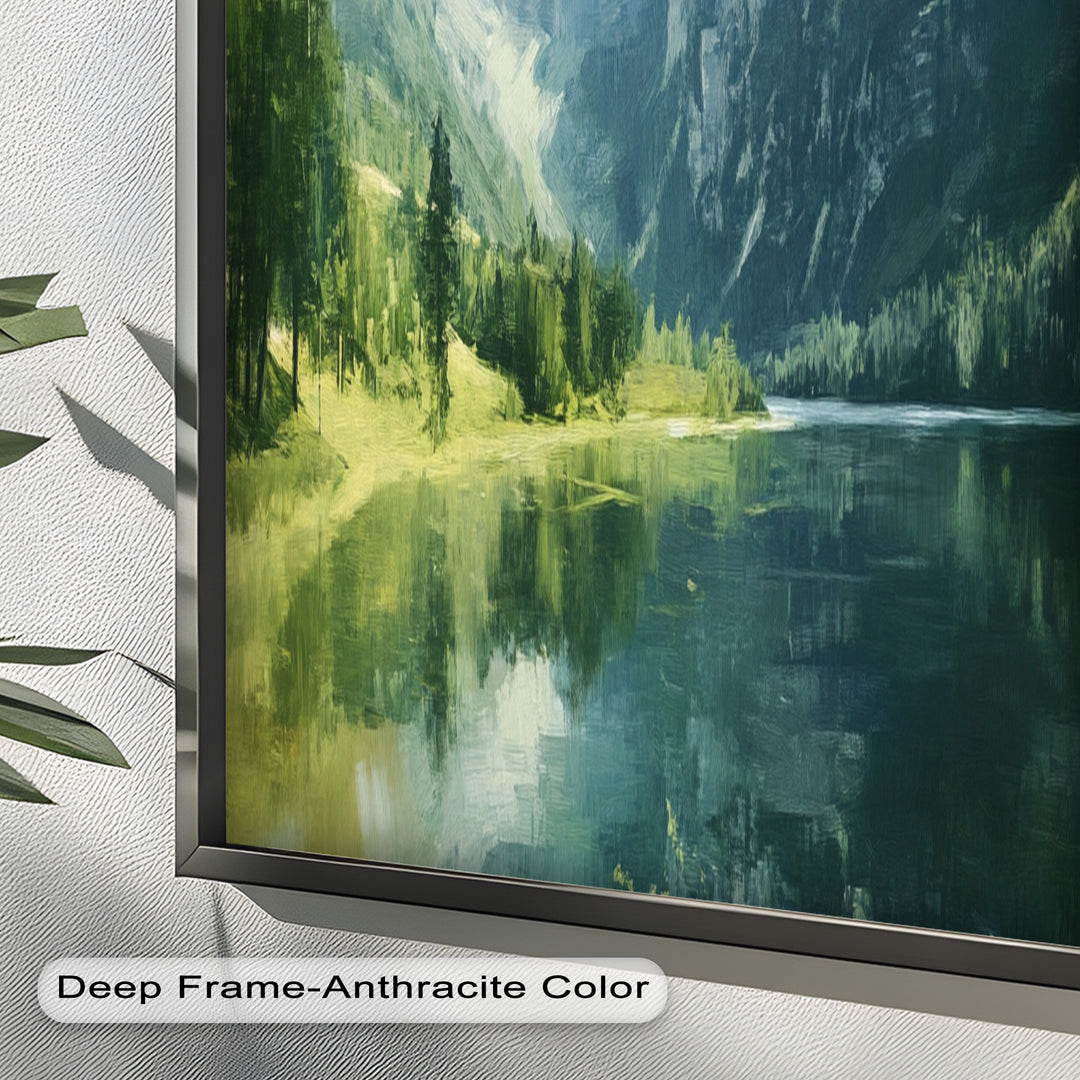 Mountain with a Lake – Modern Oil Painting