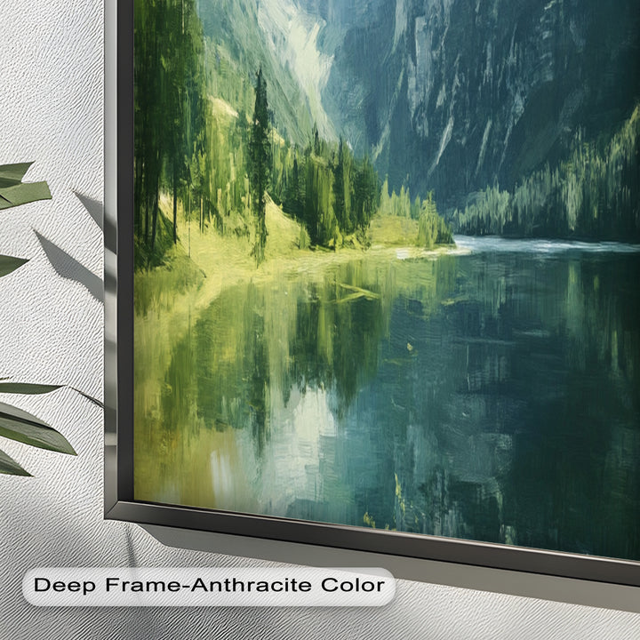 Mountain with a Lake – Modern Oil Painting