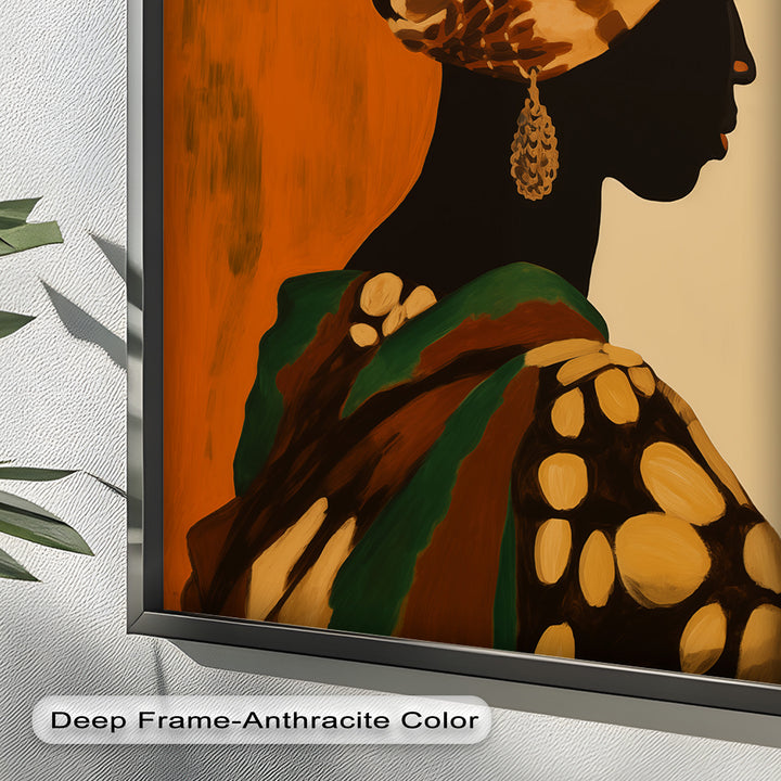 Afrikanische Frauenporträtkunst – Gerahmtes Ölgemälde