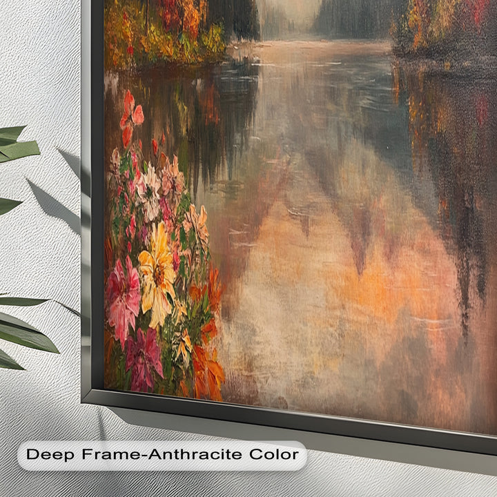 Mountain Lake in Autumn – Serene Seasonal Oil Painting