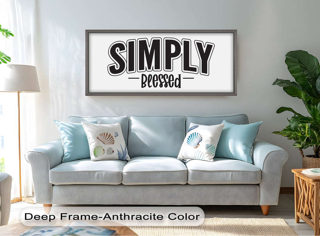 Simply Blessed – Christian Typography Oil Painting