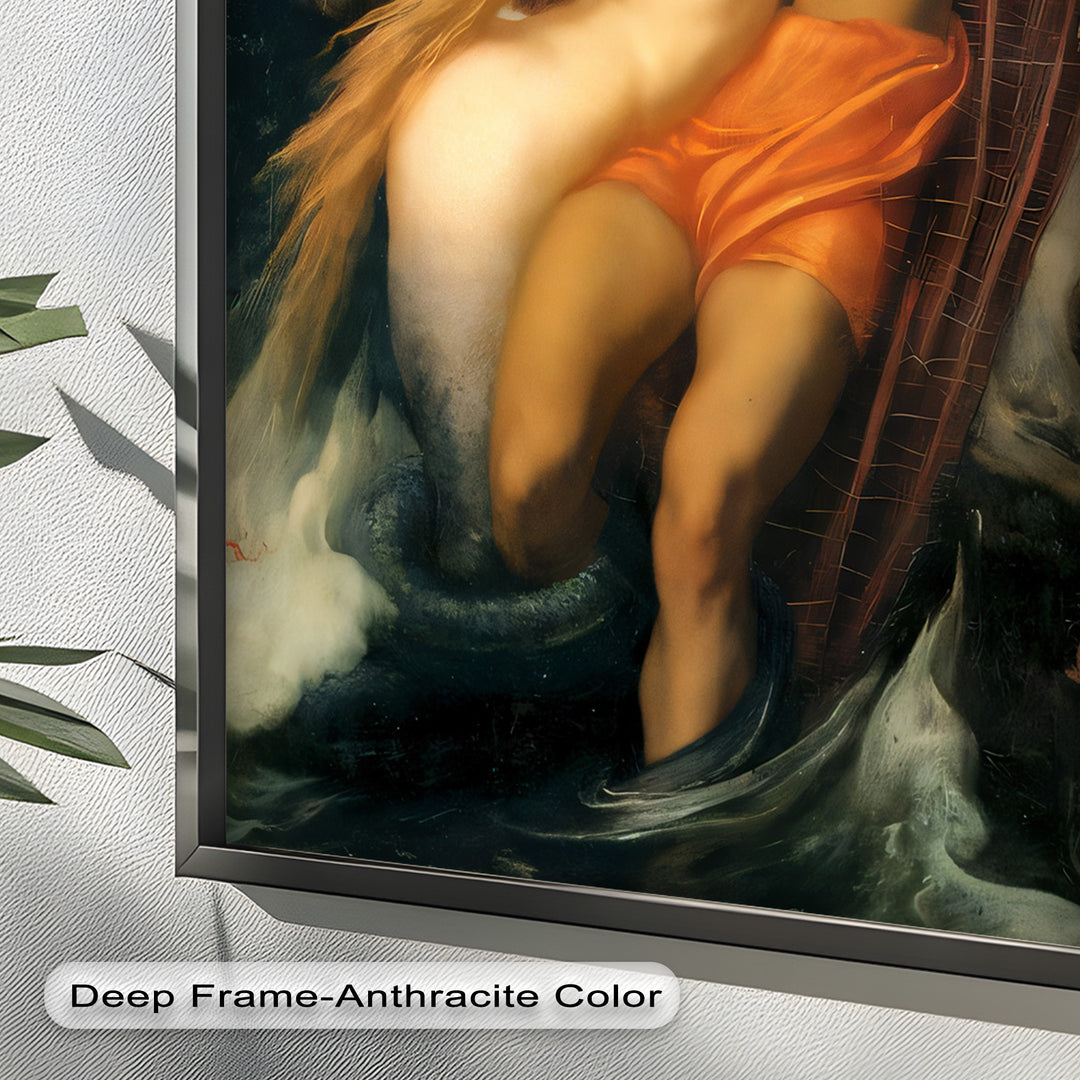 The Embrace of the Sea – Romantic Mythological Nude Oil Painting