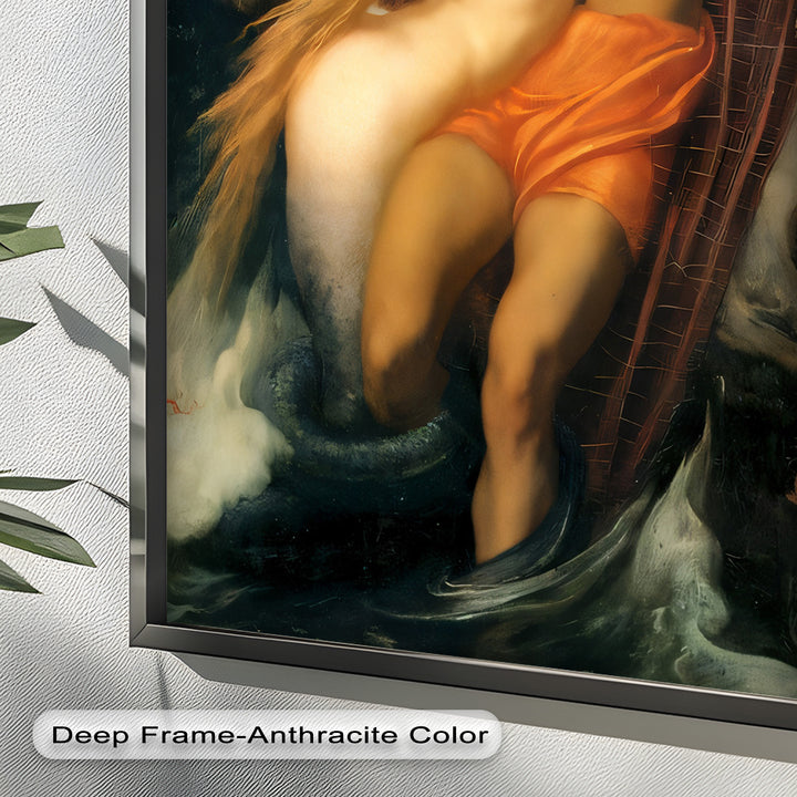 The Embrace of the Sea – Romantic Mythological Nude Oil Painting