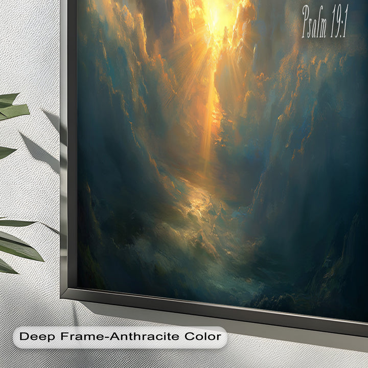Psalm 19:1 – The Heavens Declare Bible Verse Oil Painting