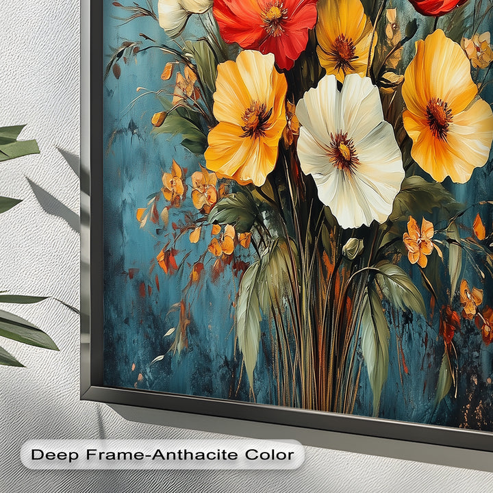 Vibrant Harmony – Multicolored Bloom Bouquet Flower Oil Painting