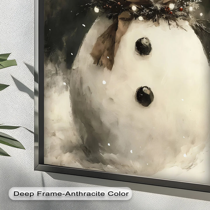 Frosty Cheer – Snowman in Winter Wonderland Oil Painting - MyPhotoStation