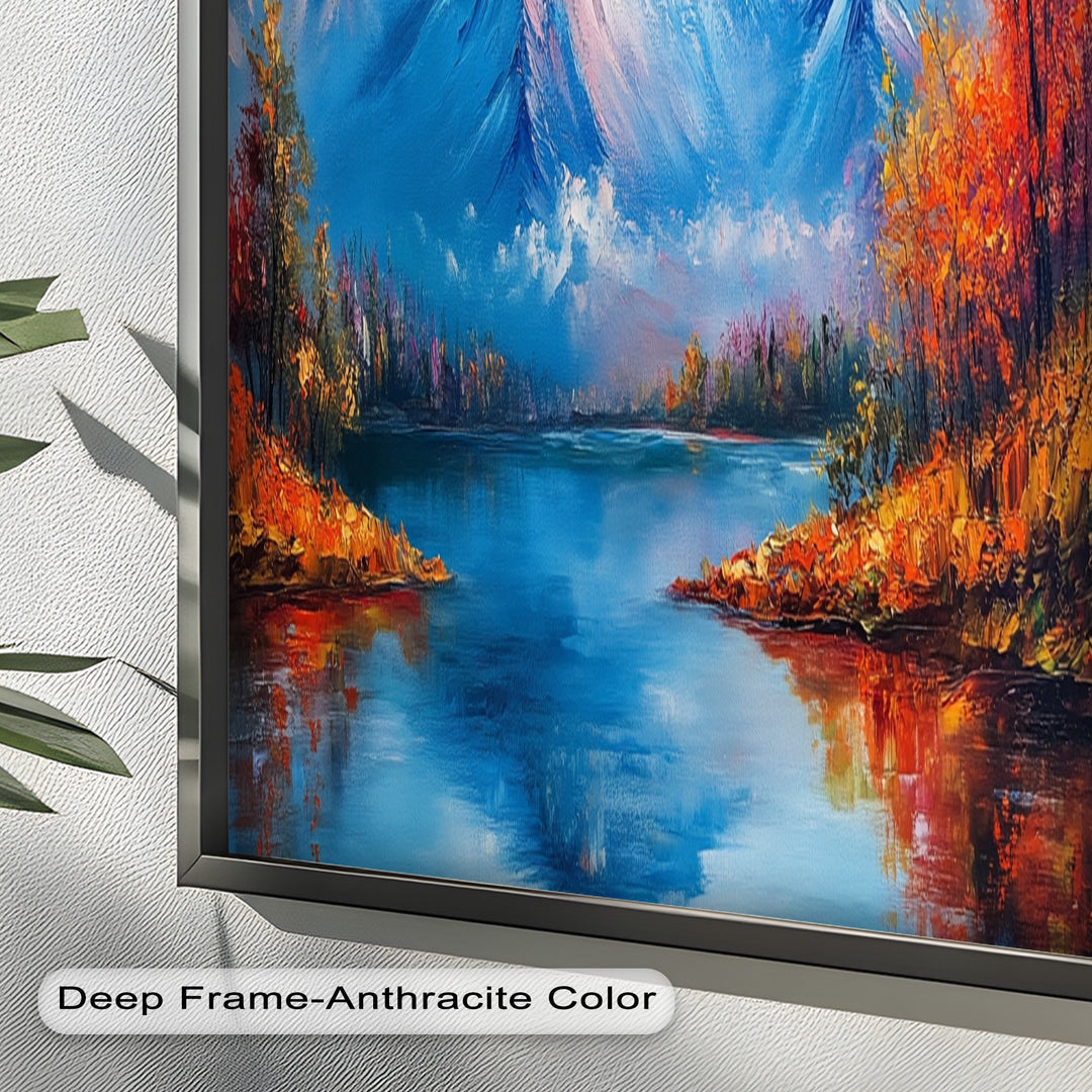 Incredible Stunning Mountain Landscape – Framed Nature Oil Painting