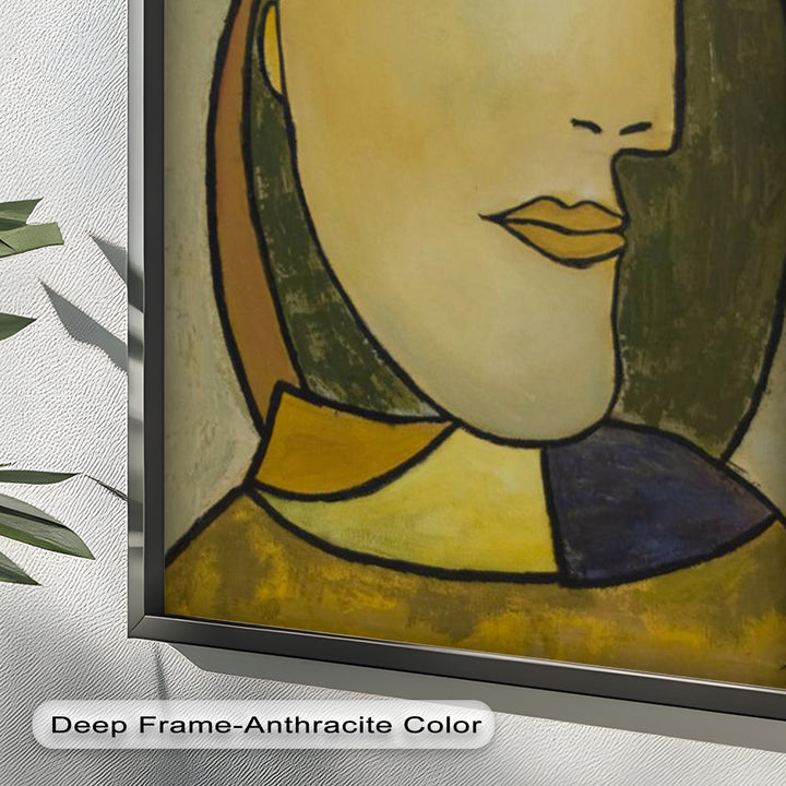 Melancholy in Red Hat – Minimalist Portrait Picasso Oil Painting
