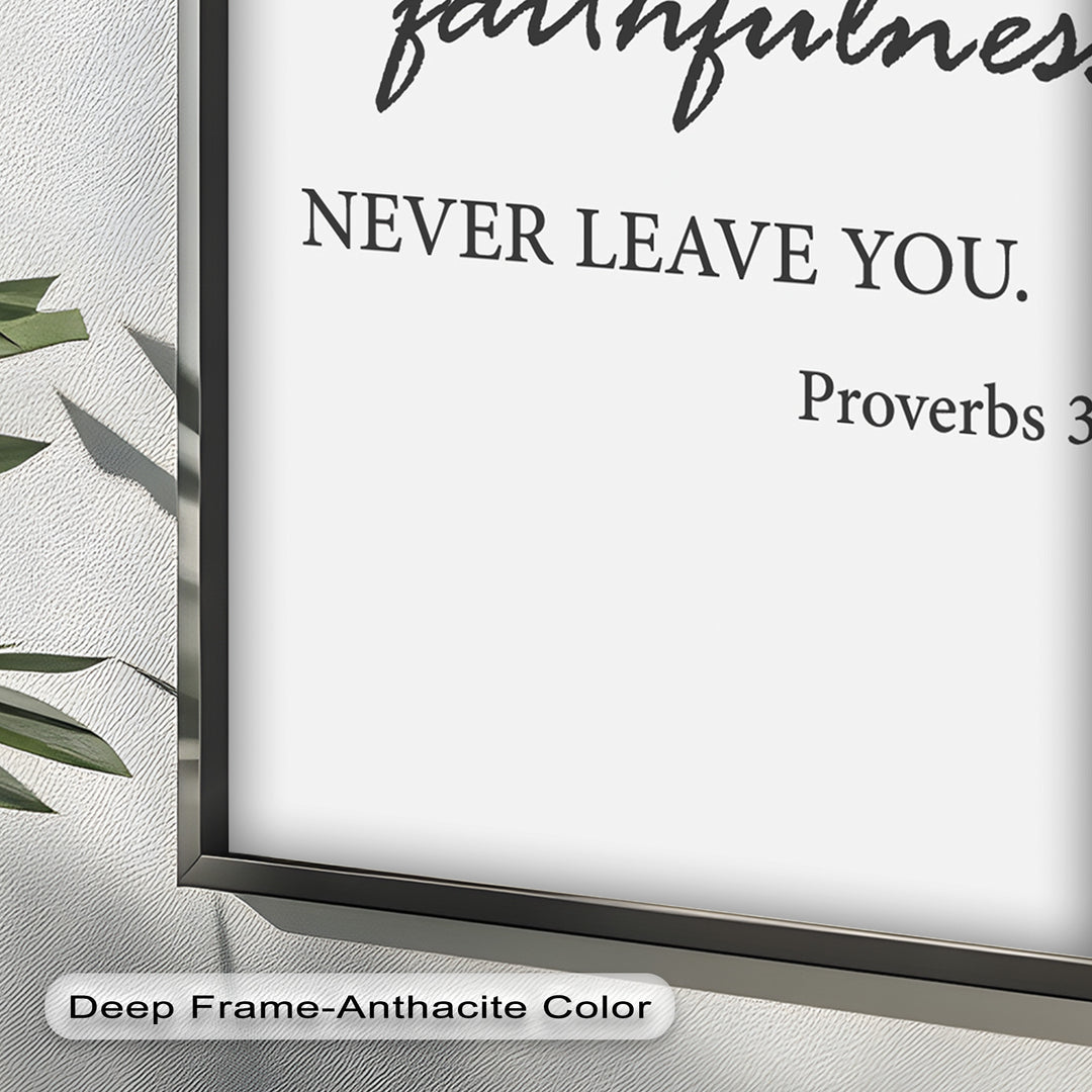 Let Love and Faithfulness – Bible Verse Oil Painting