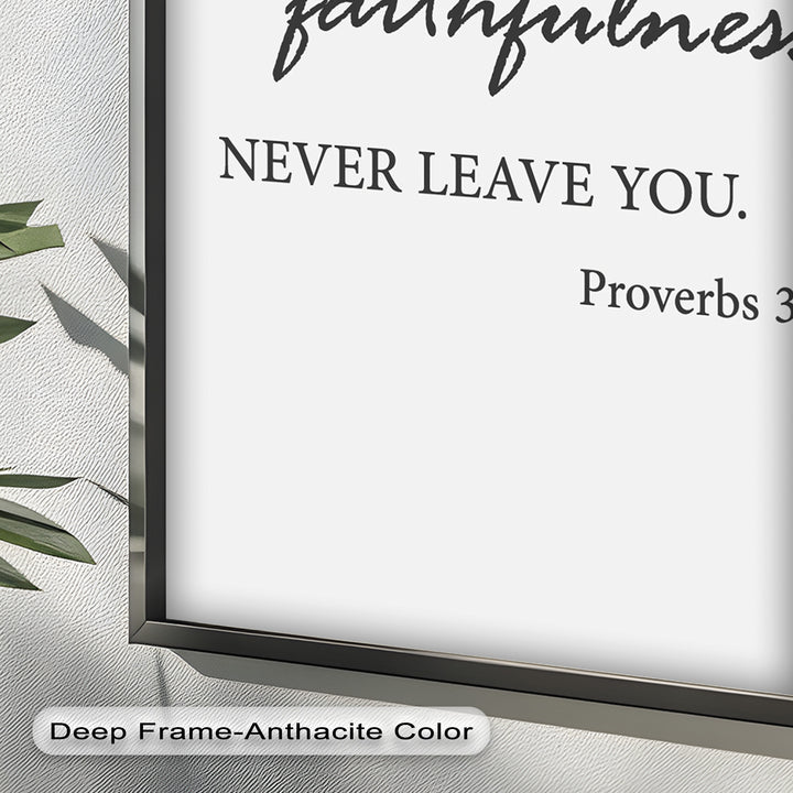Let Love and Faithfulness – Bible Verse Oil Painting