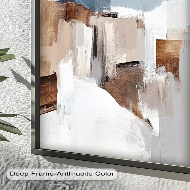 Muted Horizon Layers – Mountain Landscape Abstract Oil Painting