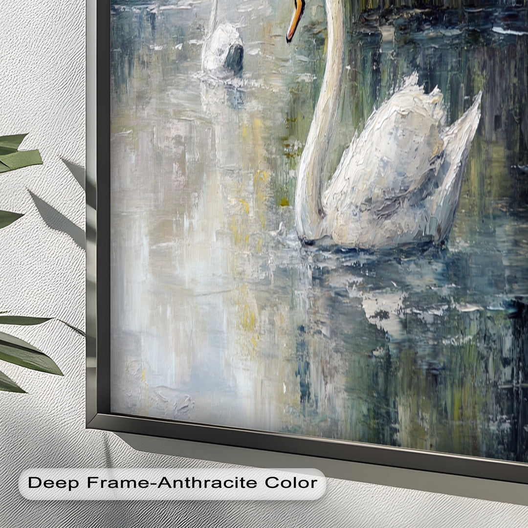 Swans on the Lake – Animal Oil Painting