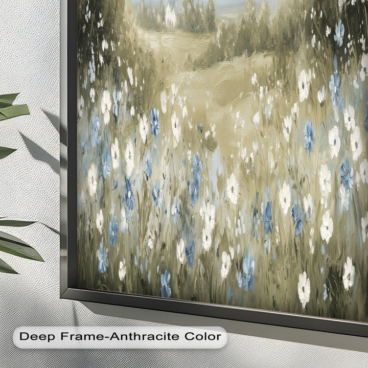 Wildflower Field Wall Art – Landscape Oil Painting