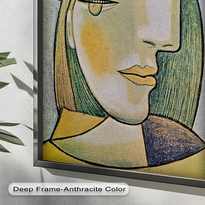 Soft Gaze of Solitude – Abstract Female Portrait Picasso Oil Painting