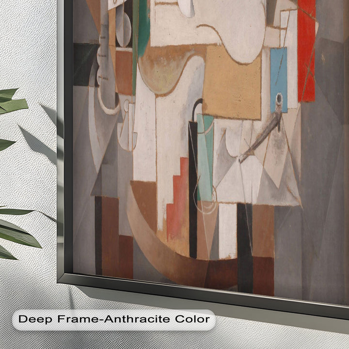 Geometric Forms and Layered Structure – Cubist Oil Painting