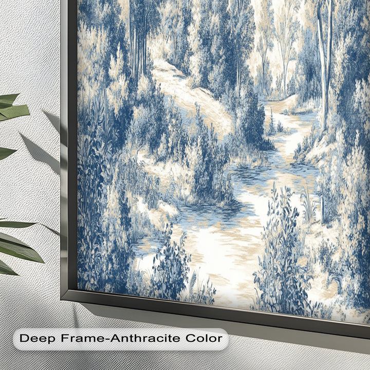 Classic Blue Woodland Scene – Vintage Oil Paintings
