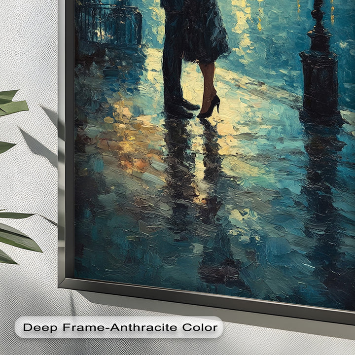 Romantic Couple Under Moonlight - Love Oil Painting