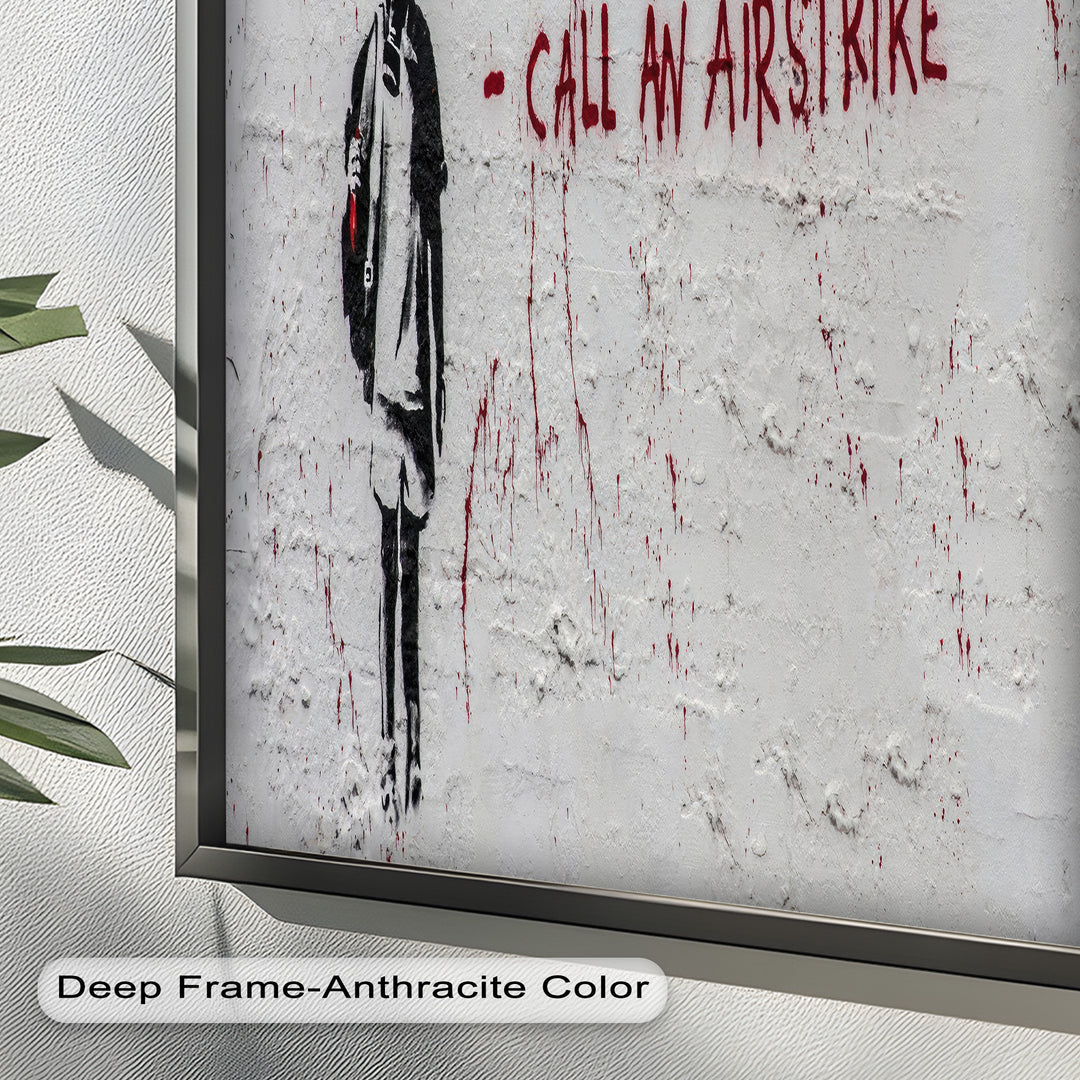 Call an Airstrike – Provocative Banksy Oil Painting