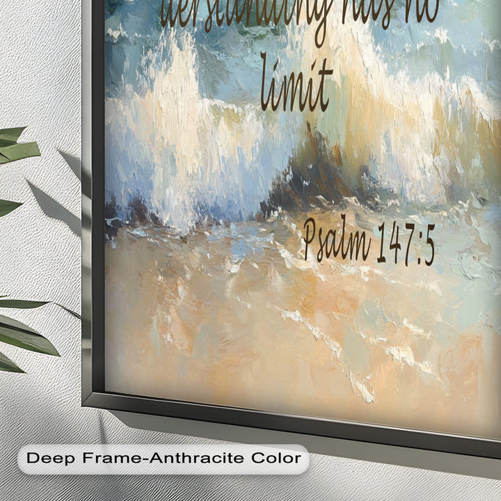 Psalm 147:5 – God's Power and Wisdom Bible Verse Oil Painting